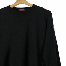 Load image into Gallery viewer, Paul and Shark Black 100% Wool Crew Neck Logo Sweater - Medium (M) PTP 20&quot;
