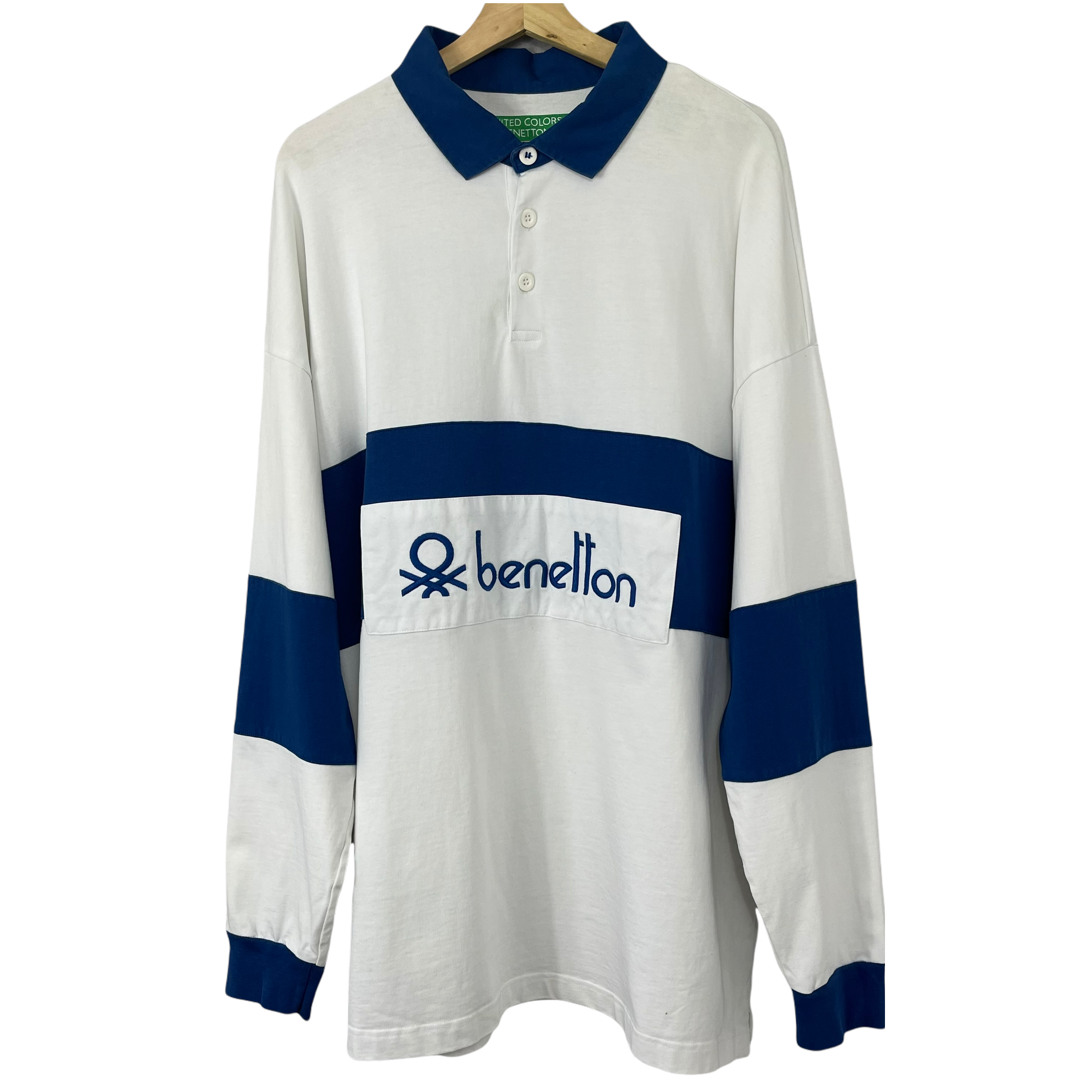 Vintage 80s United Colors of Benetton Rugby Polo Shirt Big