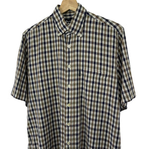 Aquascutum House Check Short Sleeved Shirt - Medium (M) PTP 22.25"