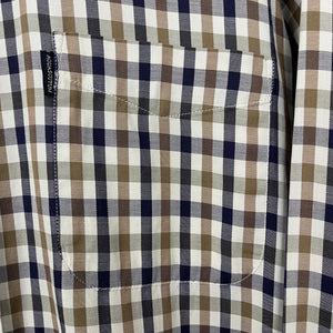 Aquascutum House Check Long Sleeved Shirt - Medium (M) PTP 24"