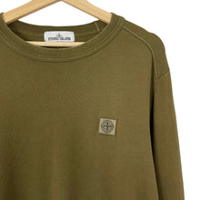 Load image into Gallery viewer, Stone Island Khaki Crew Neck Logo Sweater - Large (L) PTP 23.5&quot;
