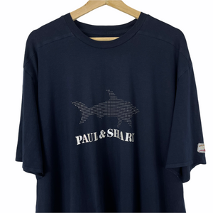 Paul and Shark Navy Short Sleeved Logo T-Shirt - Double Extra Large (XXL) PTP 25"