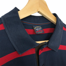 Load image into Gallery viewer, Paul and Shark Navy / Red Striped Short Sleeved Polo - Large (L) PTP 21&quot;
