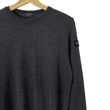 Load image into Gallery viewer, Paul and Shark Grey Crew Neck Wool Sweater - Medium (M) PTP 18&quot;
