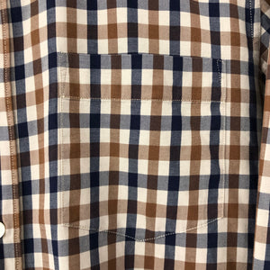 Aquascutum House Check Long Sleeved Shirt - Medium (M) PTP 20.25"