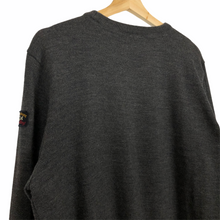 Load image into Gallery viewer, Paul and Shark Grey 100% Wool Crew Neck Logo Sweater - Medium (M) PTP 22.75&quot;
