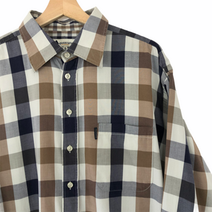 Aquascutum Block Check Long Sleeved Shirt - Extra Large (XL) PTP 27"