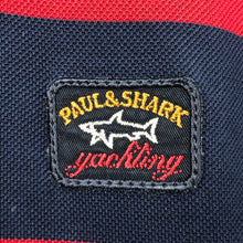 Load image into Gallery viewer, Paul and Shark Navy / Red Striped Short Sleeved Polo - Large (L) PTP 21&quot;
