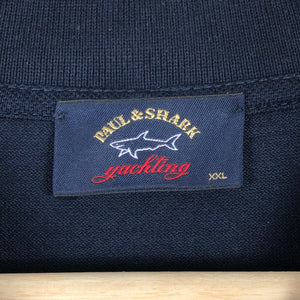 Paul and Shark Dk Navy Long Sleeved Polo - Double Extra Large (XXL) PTP 24.25"