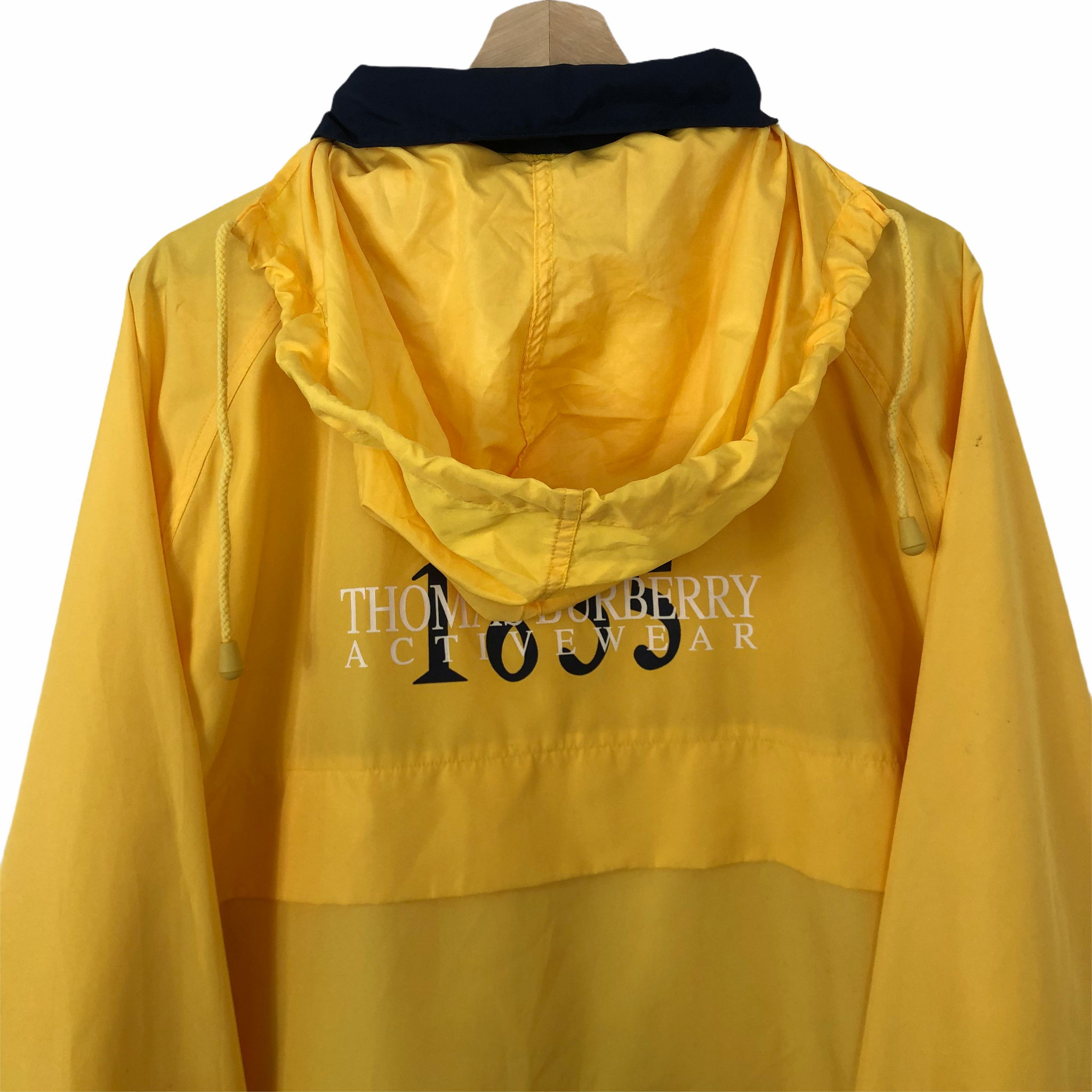 Vintage Thomas Burberry Yellow Half Zip Cagoule - Extra Large (XL) PTP  27.25