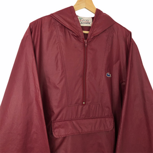 Vintage Maroon Lacoste Izod Half Zip Cagoule - Large (L) PTP 24.75"