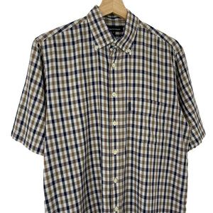 Aquascutum House Check Short Sleeved Shirt - Medium (M) PTP 21.75"