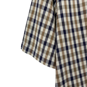 Aquascutum House Check Short Sleeved Shirt - Medium (M) PTP 21.75"