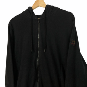 Paul and Shark Black Full Zip Up Logo Hoody - Medium (M) PTP 20.75"