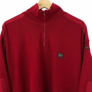 Paul and Shark Red Bretagne Half Zip Pullover - Extra Large (XL) PTP 26.5"