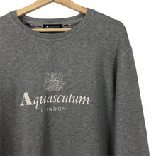 Load image into Gallery viewer, Aquascutum Grey Crew Neck Logo Sweater - Double Extra Large (XXL) PTP 24.25&quot;
