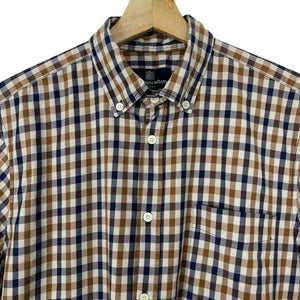 Aquascutum House Check Short Sleeved Shirt - Large (L) PTP 21.5"