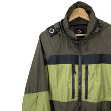 Load image into Gallery viewer, Ma.Strum Khaki Multi Pocket Hooded Crystal Nylon Jacket - Small (S) PTP 21.25&quot;
