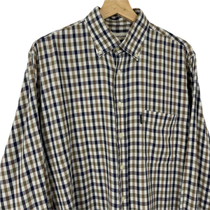 Aquascutum House Check Long Sleeved Shirt - Large (L) PTP 24.5"