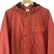 Load image into Gallery viewer, C.P Company Burnt Orange 50 Fili Goggle Hooded Overshirt - Large (L) PTP 22.75&quot;
