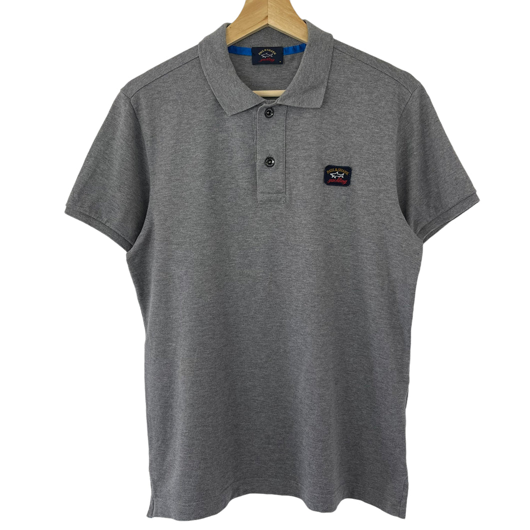 Paul and Shark Grey Short Sleeved Polo - Medium (M) PTP 19.75