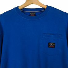 Load image into Gallery viewer, Paul and Shark Blue Crew Neck Pocket Logo Sweater - Large (L) PTP 23.5&quot;
