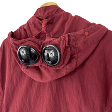 Load image into Gallery viewer, C.P Company Burgundy Goggle Hooded Overshirt - Large (L) PTP 22.75&quot;
