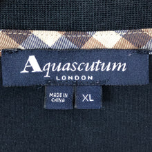 Load image into Gallery viewer, Aquascutum Navy Striped Short Sleeved Logo T-Shirt - Extra Large (XL) PTP 22.5&quot;
