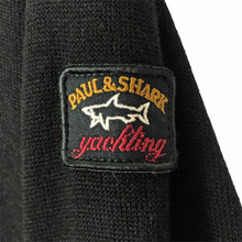 Load image into Gallery viewer, Paul and Shark Black 100% Wool Crew Neck Logo Sweater - Large (L) PTP 20.75&quot;
