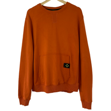 Load image into Gallery viewer, Ma.Strum Orange Crew Neck Logo Sweater - Large (L) PTP 24&quot;
