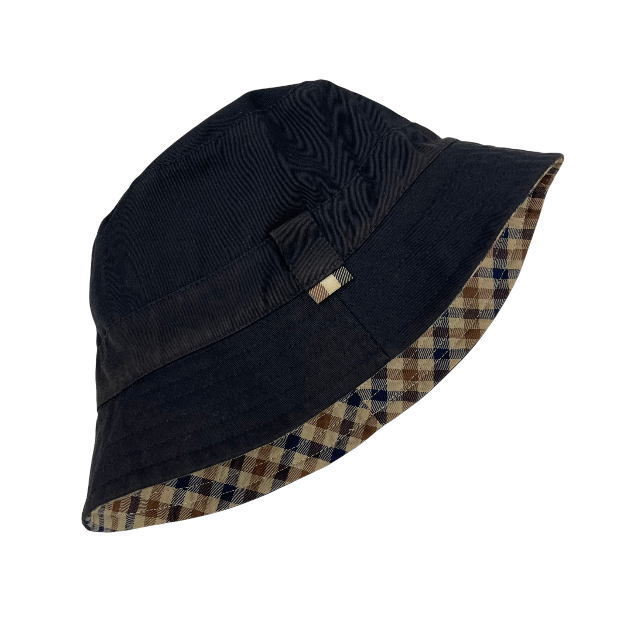 Aquascutum House Check / Navy Reversible Bucket Hat - One Size Fits Al –  SWADS MENSWEAR