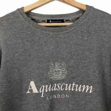 Load image into Gallery viewer, Aquascutum Grey Crew Neck Logo Sweater - Double Extra Large (XXL) PTP 24.25&quot;
