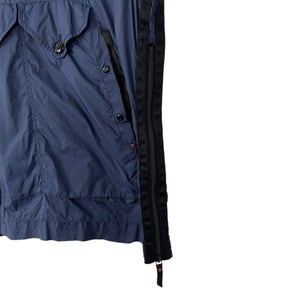 Ma.Strum Navy Blue Multi Pocket Hooded Sniper Jacket - Small (S) PTP 20"