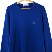 Load image into Gallery viewer, Stone Island Blue Crew Neck Logo Sweater - Extra Large (XL) PTP 24&quot;
