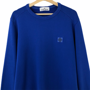 Stone Island Blue Crew Neck Logo Sweater - Extra Large (XL) PTP 24"