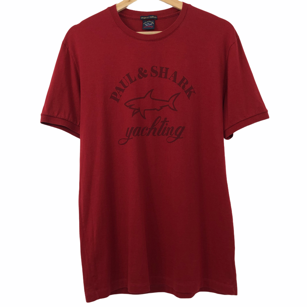 Paul and Shark Red Short Sleeved Logo T-Shirt - Large (L) PTP 20.25