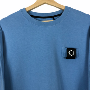 Ma.Strum Light Blue Crew Neck Sweater - Extra Large (XL) PTP 24.75"