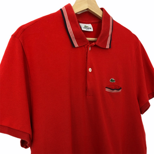 Lacoste Red Short Sleeved Polo - Medium (M) PTP 20.5"