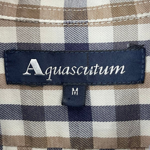 Aquascutum House Check Short Sleeved Shirt - Medium (M) PTP 21.75"