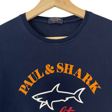 Load image into Gallery viewer, Paul and Shark Navy Short Sleeved Logo T-Shirt - Medium (M) PTP 19.5&quot;
