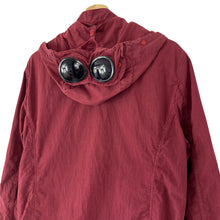 Load image into Gallery viewer, C.P Company Burgundy Goggle Hooded Overshirt - Large (L) PTP 22.75&quot;
