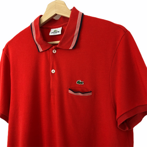 Lacoste Red Short Sleeved Polo - Medium (M) PTP 20.5"