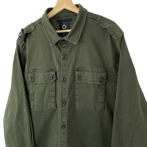 Ma.Strum Green Button Up Double Pocket Overshirt - Extra Large (XL) PTP 25.25"