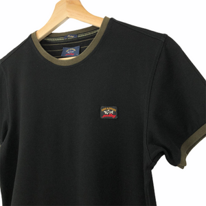 Paul and Shark Black / Khaki Short Sleeved Logo T-Shirt - Small (S) PTP 18"