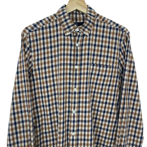 Aquascutum House Check Long Sleeved Shirt - Small (S) PTP 19"