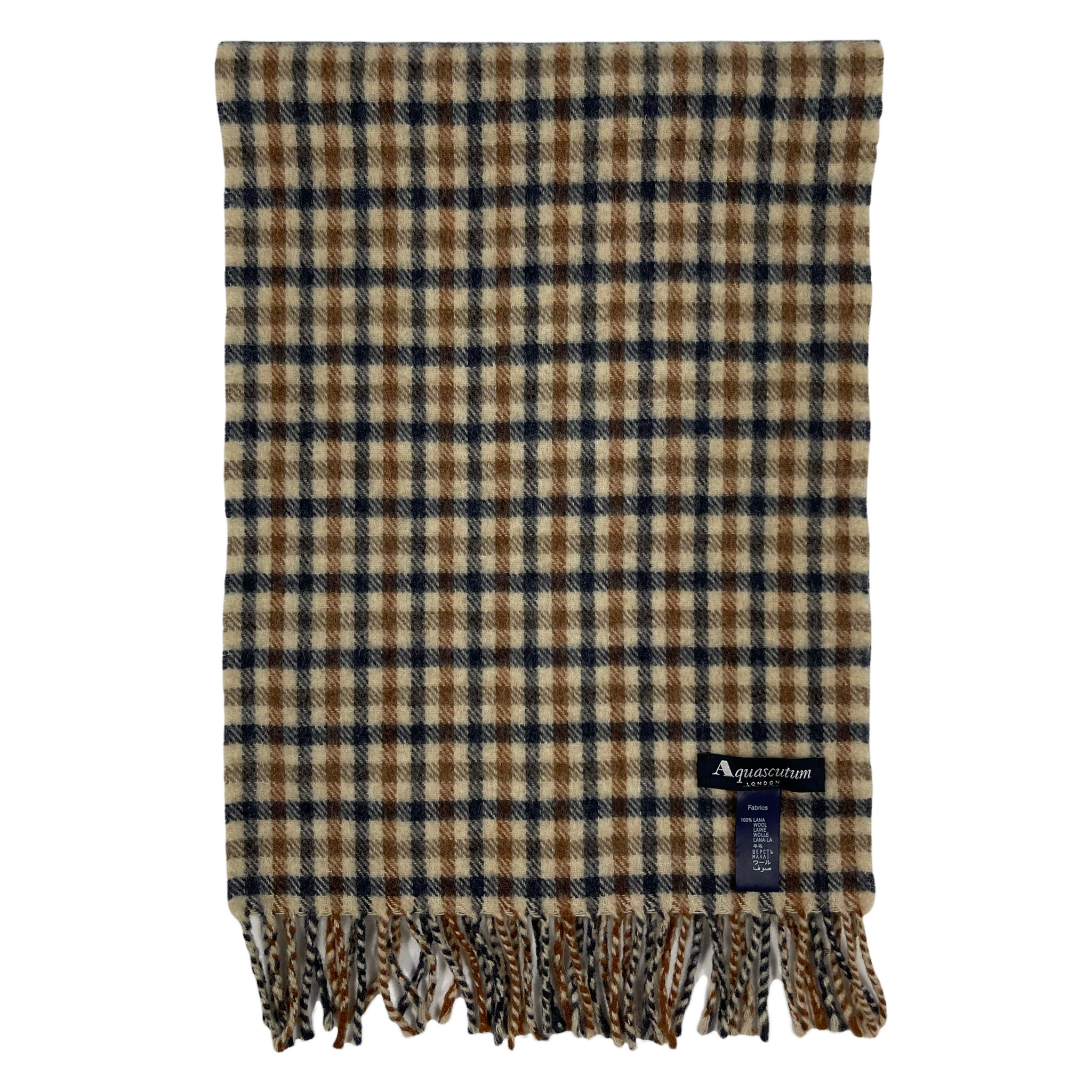 Aquascutum Classic House Check 100 Lana Wool Scarf One Size