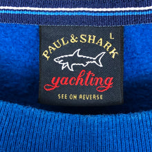 Load image into Gallery viewer, Paul and Shark Blue Crew Neck Pocket Logo Sweater - Large (L) PTP 23.5&quot;
