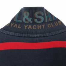 Load image into Gallery viewer, Paul and Shark Navy / Red Striped Short Sleeved Polo - Large (L) PTP 21&quot;
