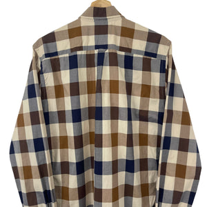 Aquascutum Block Check Long Sleeved Shirt - Medium (M) PTP 20.5"