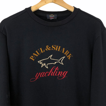 Load image into Gallery viewer, Paul and Shark Navy Embroidered Logo Crew Neck Sweater - Medium (M) PTP 20.75&quot;
